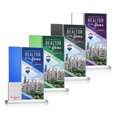 Jovita Add-a-Block Full Color Rectangle Crystal Award - Metal Awards