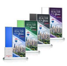 Jovita Add-a-Block Full Color Silver Rectangle Crystal Award - Awards and Trophies