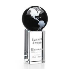 Luz Black/Silver Globe Crystal Award - Awards and Trophies