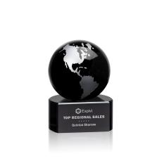 Marcana Black/Silver Globe Crystal Award - Awards and Trophies