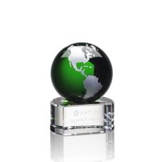 Dundee Green/Silver Globe Crystal Award - Crystal Awards