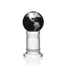 Colverstone Black/Silver Globe Crystal Award - Crystal Awards