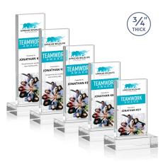 Hathaway Full Color Clear Rectangle Crystal Award - Crystal Awards