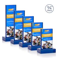 Hathaway Full Color Blue Rectangle Crystal Award - Crystal Awards