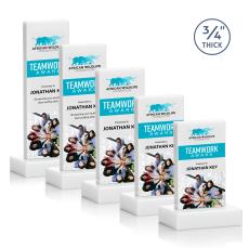 Hathaway Full Color White Rectangle Crystal Award - Crystal Awards