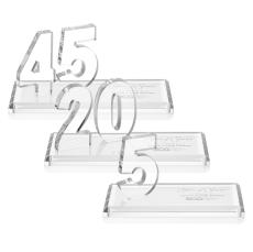 Northam Anniversary Clear Number Crystal Award - Crystal Awards