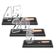 Northam Anniversary Full Color Black Number Crystal Award - Crystal Awards