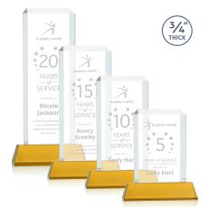 Dalton Amber on Newhaven Rectangle Crystal Award - Crystal Awards