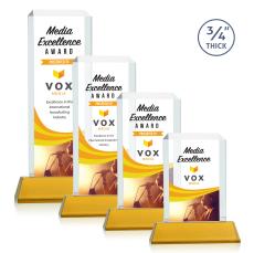 Dalton Full Color Amber on Newhaven Rectangle Crystal Award - Full Color Imprint