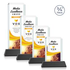 Dalton Full Color Black on Newhaven Rectangle Crystal Award - Full Color Imprint