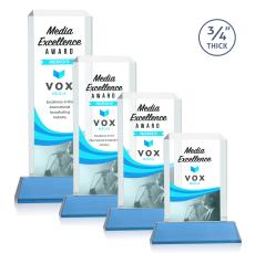 Dalton Full Color Sky Blue on Newhaven Rectangle Crystal Award - Full Color Imprint