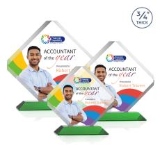 Toulon Full Color Green Diamond Crystal Award - Diamond Awards