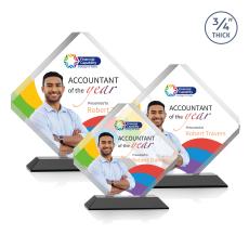 Toulon Full Color Black Diamond Crystal Award - Diamond Awards