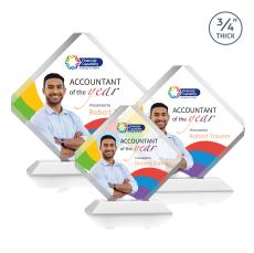 Toulon Full Color White Diamond Crystal Award - Full Color Imprint