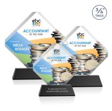 Toulon on Newhaven Full Color Black Diamond Crystal Award - Full Color Imprint