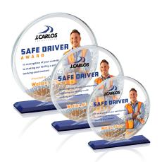 Verdun Full Color Circle Crystal Award - Full Color Imprint