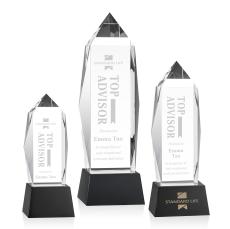 Bloomington Black on Base Obelisk Crystal Award - Crystal Awards