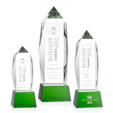 Bloomington Green  on Base Obelisk Crystal Award - Crystal Awards