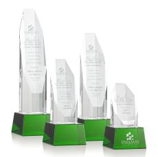 Barrhaven Green on Base Polygon Crystal Award - Crystal Awards