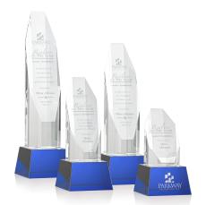 Barrhaven Blue on Base Polygon Crystal Award - Awards and Trophies