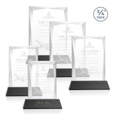 Messina Black on Newhaven Base Rectangle Crystal Award - Awards and Trophies