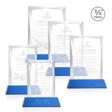 Messina Blue on Newhaven Base Rectangle Crystal Award - Awards and Trophies