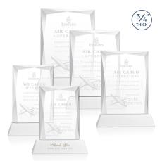 Messina White on Newhaven Base Rectangle Crystal Award - Crystal Awards