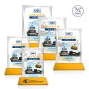 Messina Full Color Amber on Newhaven Base Rectangle Crystal Award
