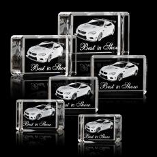 Fulton 3D Square / Cube Crystal Award - Desktop Awards