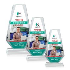 Devon Full Color Polygon Crystal Award - Full Color Imprint