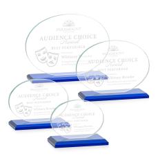 Austin Blue (Horiz) Circle Crystal Award - Awards and Trophies