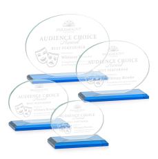 Austin Sky Blue (Horiz) Circle Crystal Award - Awards and Trophies