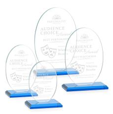 Austin Sky Blue (Vert) Circle Crystal Award - Awards and Trophies