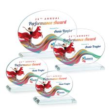 Austin (Horiz) Full Color  Clear Circle Crystal Award - Full Color Imprint