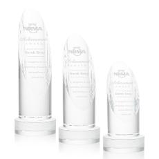 Lauder Clear on Base Towers Crystal Award - Full Color Imprint