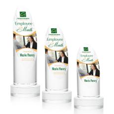 Lauder Full Color Clear on Base Circle Crystal Award - Full Color Imprint