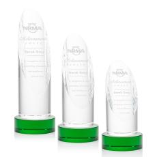 Lauder Green on Base Towers Crystal Award - Full Color Imprint