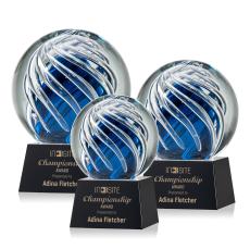 Genista Black on Robson Base Globe Glass Award - Glass Awards