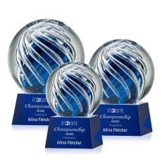 Genista Blue on Robson Base Globe Glass Award - Glass Awards