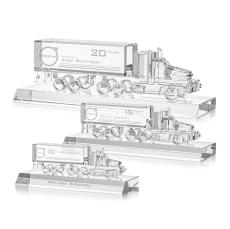 Crystal 18 Wheeler on Base - Clear - Crystal Awards