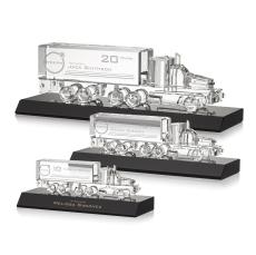 Crystal 18 Wheeler on Base - Black - Awards and Trophies