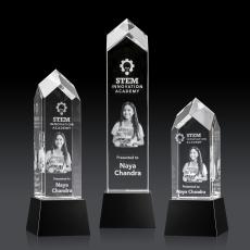 Clarington on Base 3D - Black - Crystal Awards