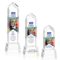 Clarington Full Color Clear on Base Towers Crystal Award - Full Color Imprint