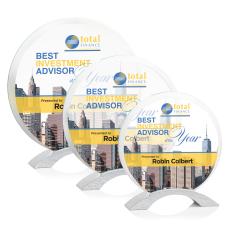 Dunlap Full Color Circle Crystal Award - Full Color Imprint