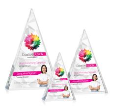 Monroe Full Color Pyramid Crystal Award - Full Color Imprint