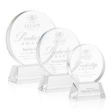 Glenwood Clear on Base Circle Crystal Award - Crystal Awards