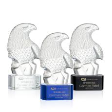 Fredricton Eagle Animals on Paragon Crystal Award - Patriotic Awards
