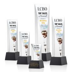 Easton Full Color Black on Base Towers Crystal Award - Full Color Imprint