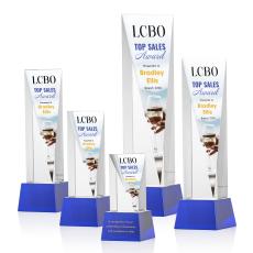 Easton Full Color Blue on Base Towers Crystal Award - Full Color Imprint