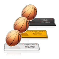 Northam Full Color Basketball Circle Wood Award - Golf Awards